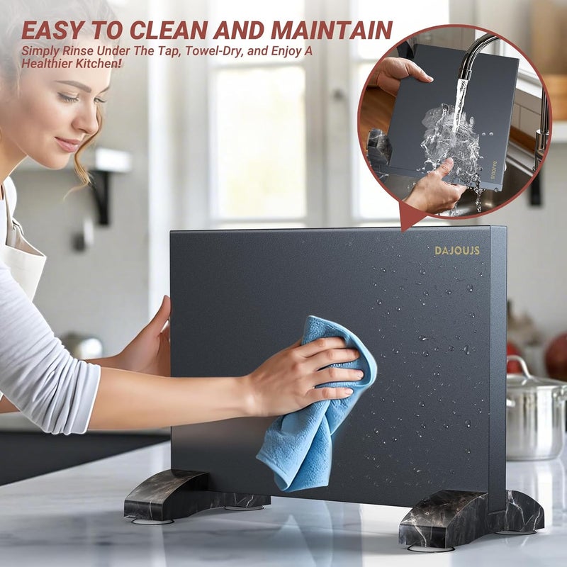 DAJOUJS Magnetic Knife Holder, Magnetic Knife Block without Knives, Strong Double Sided Magnet Knife Storage Strip for Kitchen Counter-Black - Image 4